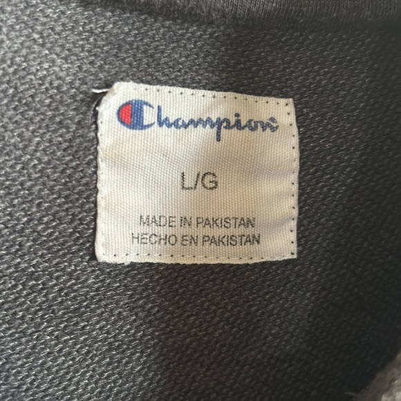 Champion Grey Hooded Sweatshirt Unisex Size L - Picture 5 of 5